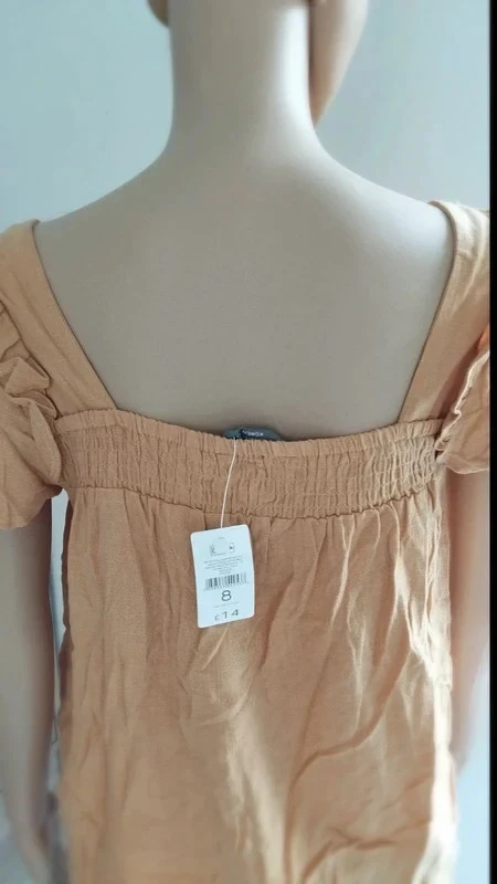 Blusa Nutmeg de lino y viscosa color pesca con mangas abullonadas T. 36 (UK 8) – photo 7